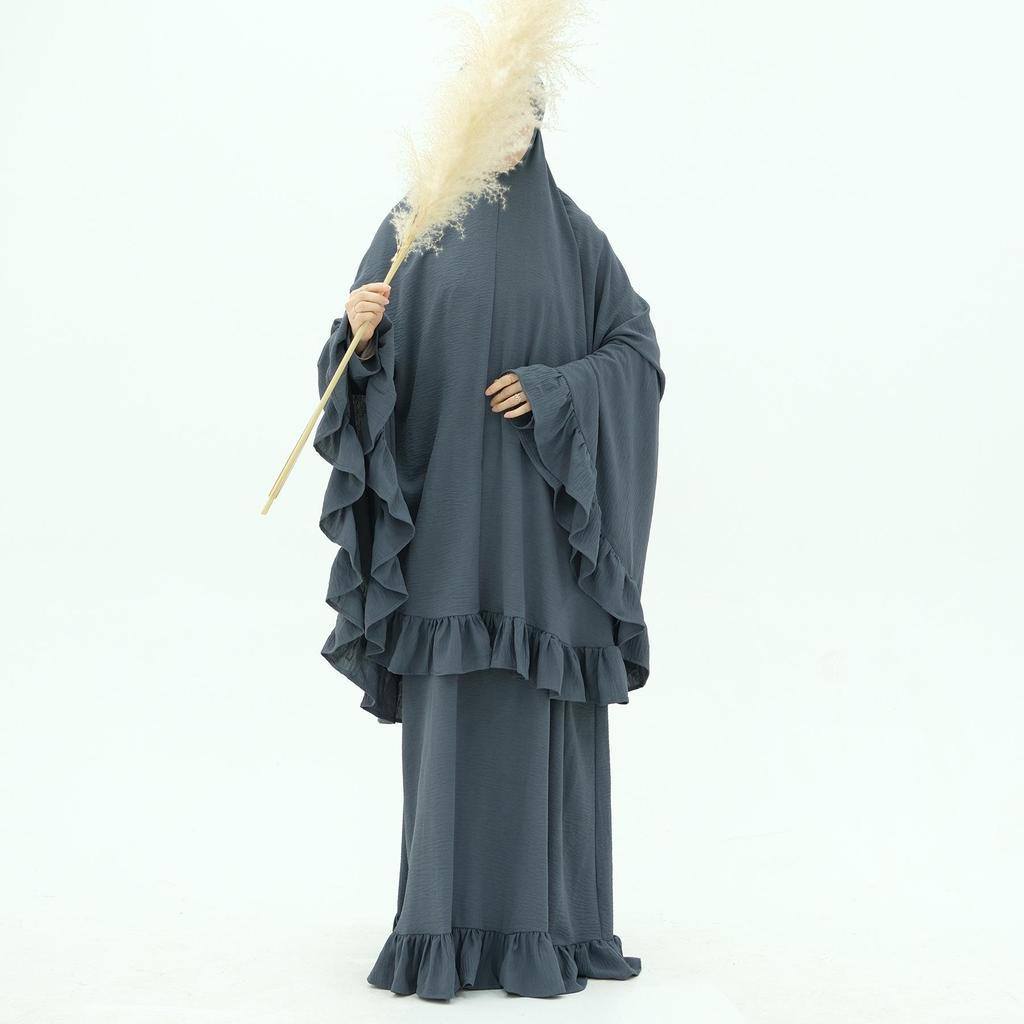 Платье Лория 2025 однотонное с большим платком на голову LR972