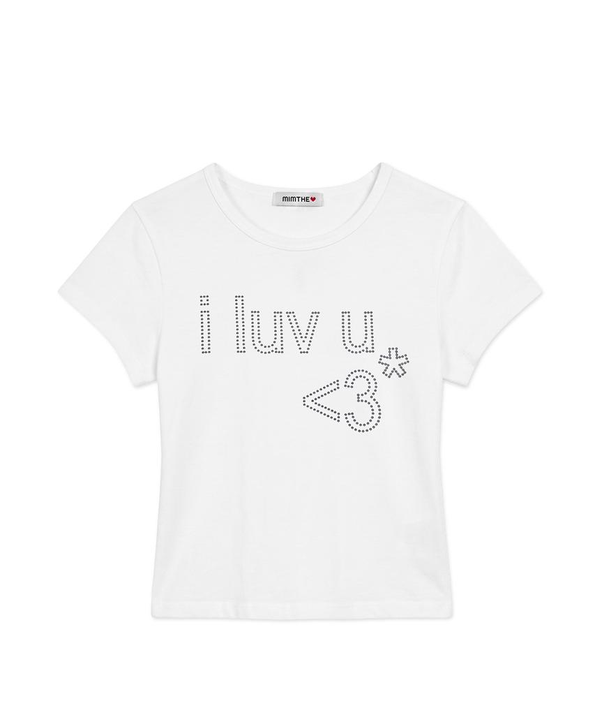 Mimdeowodeulobeu [Mimdeowodeulobeu]Luv-U Горячий Пикс Футболка_Белый