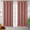 Set of 2 Room Darkening Thermal Insulated Polyester Blackout Curtain  ( Peach)
