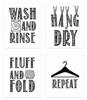 Inkdotpot 4 Piece Laundry Poster for Laundry Room Decor Wash Dry Fold Repeat , Laundry Room Posters Wall Art