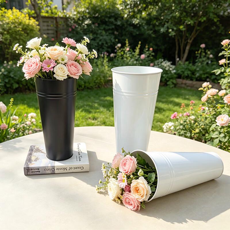 MOJY Decorative Iron Flower Bucket Vase