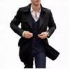 Autumn and Spring Men's Coat Medium and Long Double-breasted Casual Trench Coat Cardigan Jacket