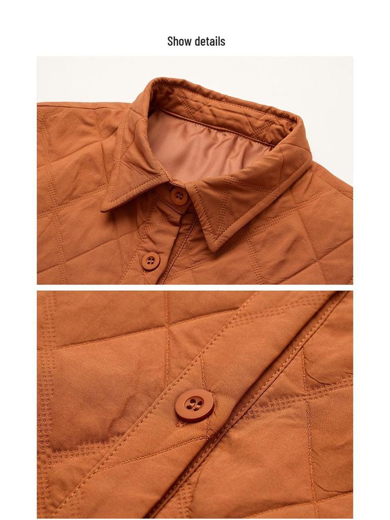 2024 Early Autumn Quilted Lapel Coat - Long Sleeve, Versatile, Slimming, Short Outerwear for Women