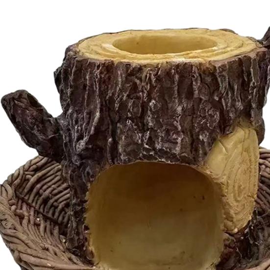 Подвесная кормушка для птиц в виде хижины, смола, форма домика на дереве, кормушка для птиц, всепогодный уличный домик для птиц с подносом для семян для декора сада и патио