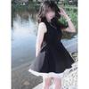 Black Tulle Splicing Vest Dress Women's Summer Temperament Waist Thin Princess Tutu