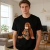 Футболка Monkey Punch с коротким рукавом Повседневная футболка Милый круглый вырез Футболка с рисунком обезьяны орангутана