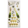 Autocollants en relief à paillettes - Fête et champagne