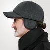 Elderly Hat Autumn And Winter Hat Men'S Woolen Baseball Cap Outdoor Ear Cap Hats Peaked Cap  Casual Leisure Warm Hat