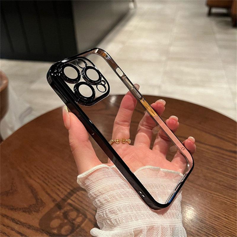 Роскошный прозрачный чехол с покрытием для iPhone 15 14 13 12 11 Pro Max мини противоударный чехол для iPhone 7 8 Plus XS Max XR X SE чехлы для телефонов