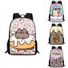 Printed Childrens Pusheen Backpack Outdoor Large Capacity Student Schoolbag
