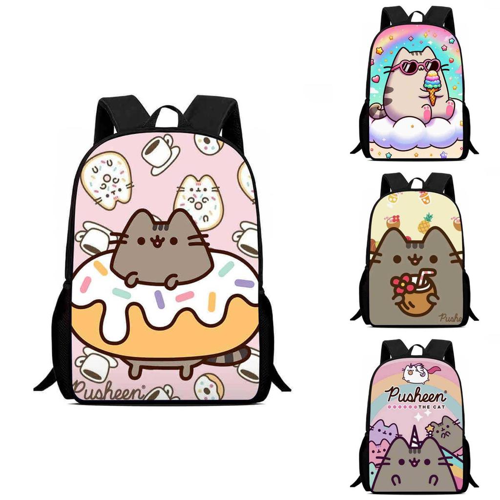 Printed Childrens Pusheen Backpack Outdoor Large Capacity Student Schoolbag
