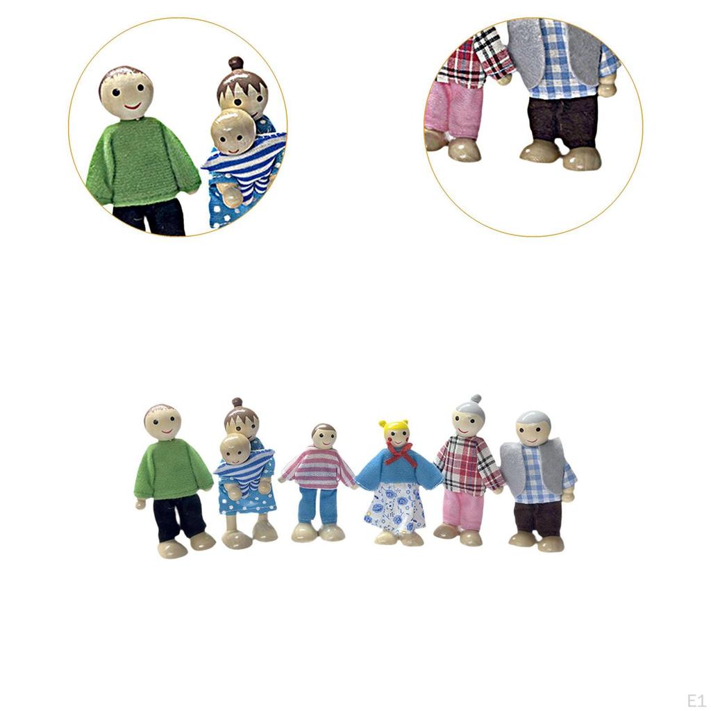 7 Pieces Miniature Dolls Action Figure Set Role Playing Dollhouse Accessories People