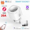 Tuya Zigbee Smart Plug EU 16A/20A Smart Socket With Power Monitor Timing Voice Control Works Whit Alexa Google Home Alice