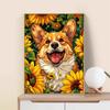 5d DIY Алмазная картина, вышивка крестом, животное, собака корги, алмазная вышивка, мозаика, подсолнух, полный круглый дрель, домашний декор