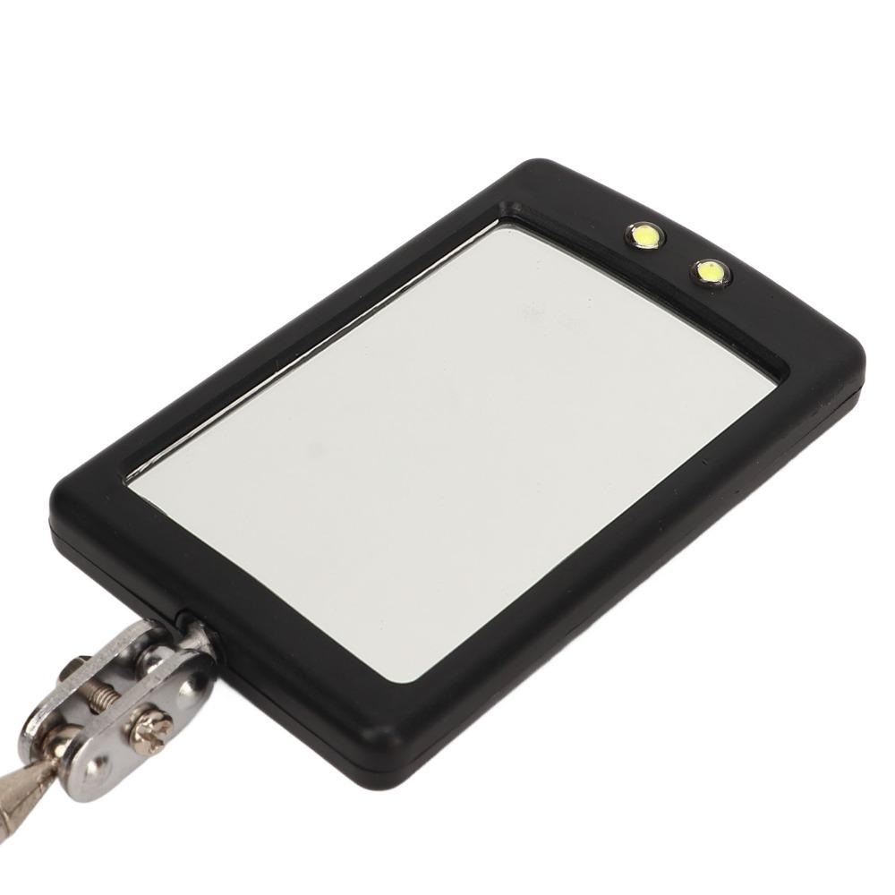 2pcs Square Mirror Telescoping Mirror Round Mirror LED Lighted Mirror Vehicle Checking