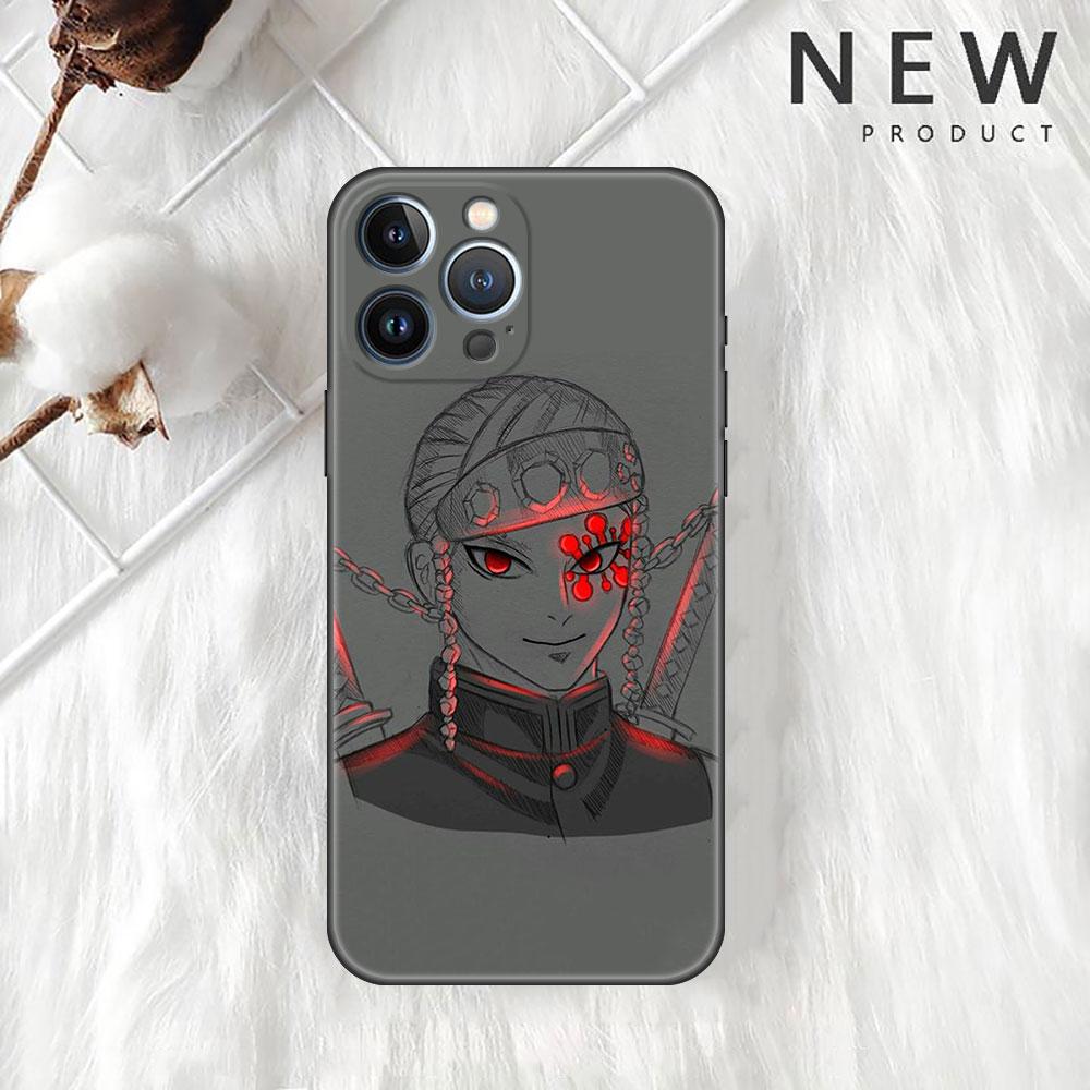 Чехол Funda для Apple iPhone 14 11 13 7 12 Pro 7 XR XS Max 8 Plus 6 14Pro 13Mini, черный мягкий чехол для телефона аниме Demon Slayer