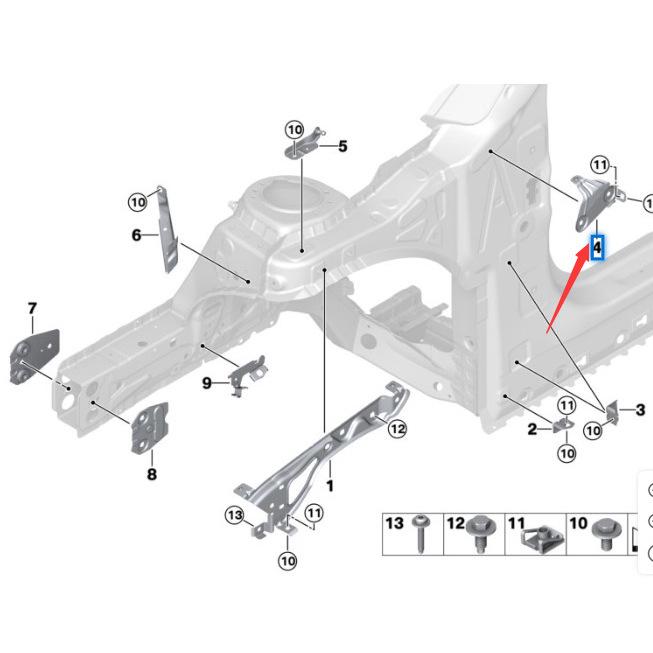 41007489509 41007489510 Fender Bracket Middle for BMW 1 Series F52