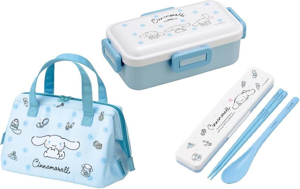 Skater Cinnamoroll Watercolor Cosmetics Lunch Dishwasher Single Cinnamon Watercolor Cosmetics Lunch Set Insulated Lunch Box, Antibacterial, Safe,