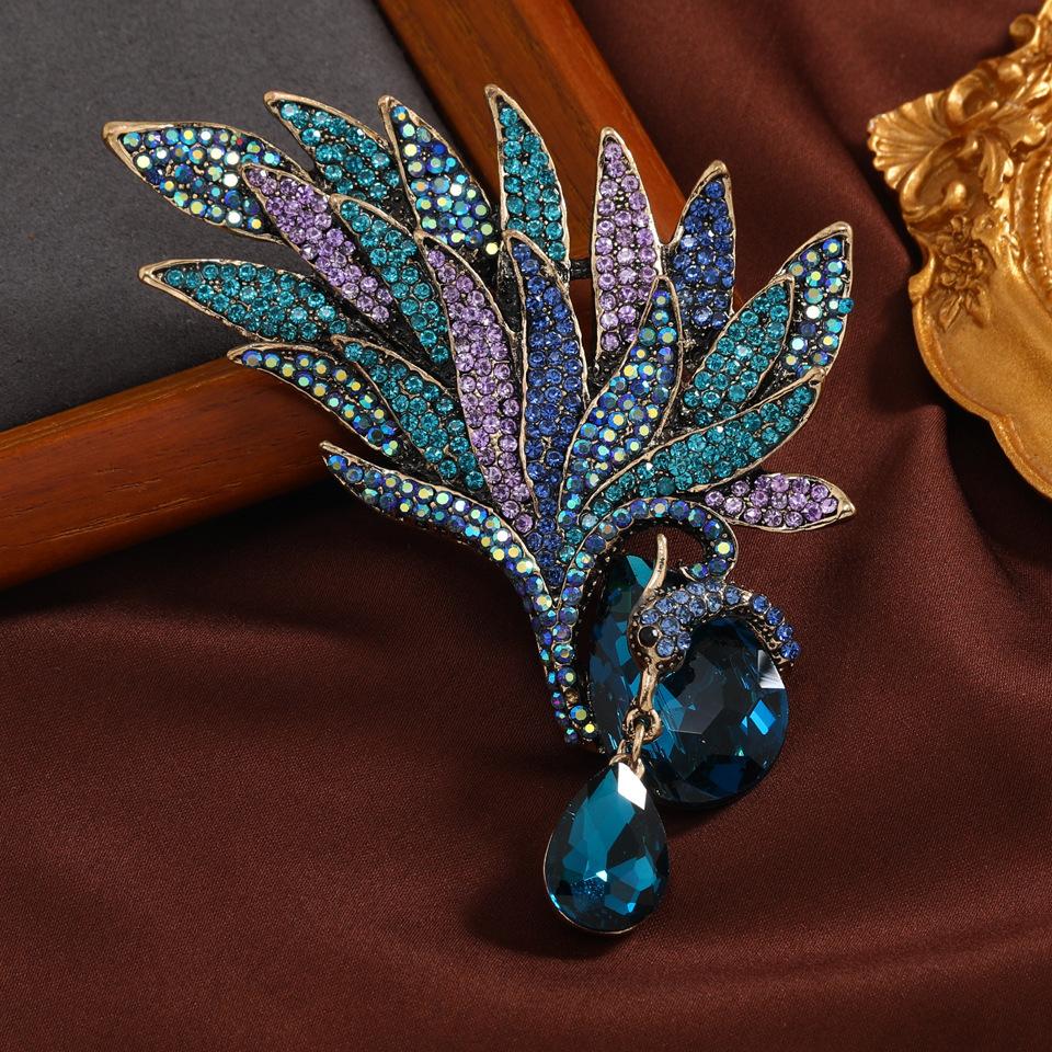 Брошь со стразами Павлин Феникс Булавка Ветровая Преувеличение Женское Модное Пальто Куртка Корсаж