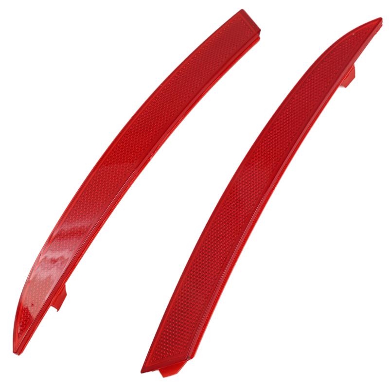 Pair of Red LED Rear Bumper Reflectors Brake Stop Lights for Seat Ibiza 4 IV 6J 5-Door 2008-2012 fits OEM 6J4945105 & 6J4945106