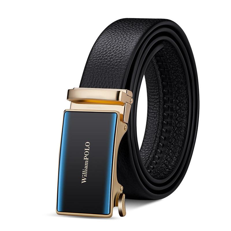 Мужской пояс из воловьей кожи Emperor, трендовый ремень с автоматической пряжкой в ​​Корейском стиле, деловой повседневный молодежный костюмный ремень