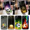 Football Transparent Case For Apple iPhone 13 12 11 Mini Pro Max XS X 7 8 Plus SE 2020 Case Cover Soccer Ball Fire Un Rayo Balls