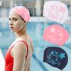 Soft Flower Swim Headgear Thicken Design Snorkeling Cap Major Bathing Cap Floral Diving Hat  Shower