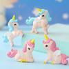 4Pcs Cartoon Mini Unicorn Ornaments Unicorn Party Cake Decoration Gifts For Kids Girls Happy Rainbow Horse Birthday Party Decors