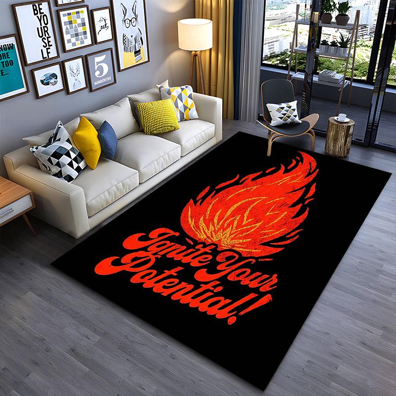 Ignite Your Potential Flame suitable as a non-slip mat for the living room or bedroom sofa