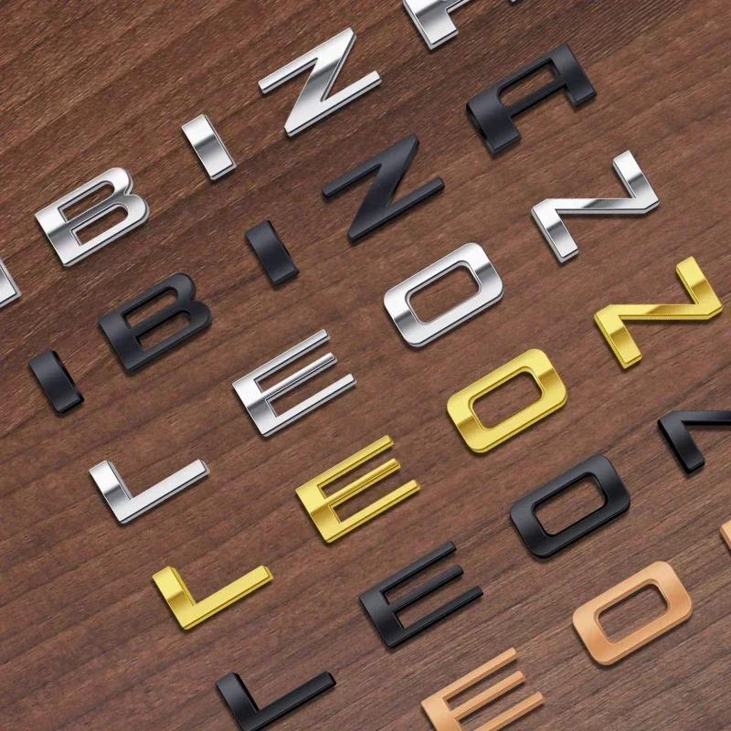 vhzh5 1pcs For Ibiza 6L 6J Letter Emblem 3D Decals Sticker Rear Trunk Badge Logo Metal Accessories For Seat Ibiza Leon Cupra Altea