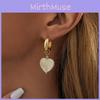 Retro Earrings Heartshaped For Women Elegant Geometric Design Copper