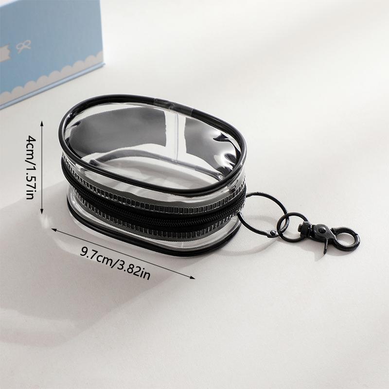 Органайзер для ювелирных изделий, прозрачная коробка для хранения, чехол для наушников, кошелек для монет, симпатичная кукольная сумка, пылезащитный чехол с брелком