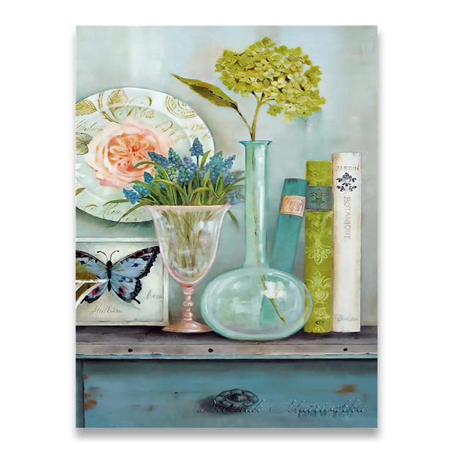 Винтажная цветочная картина маслом, европейское пасторальное украшение дома, настенная художественная роспись, скандинавский минимализм