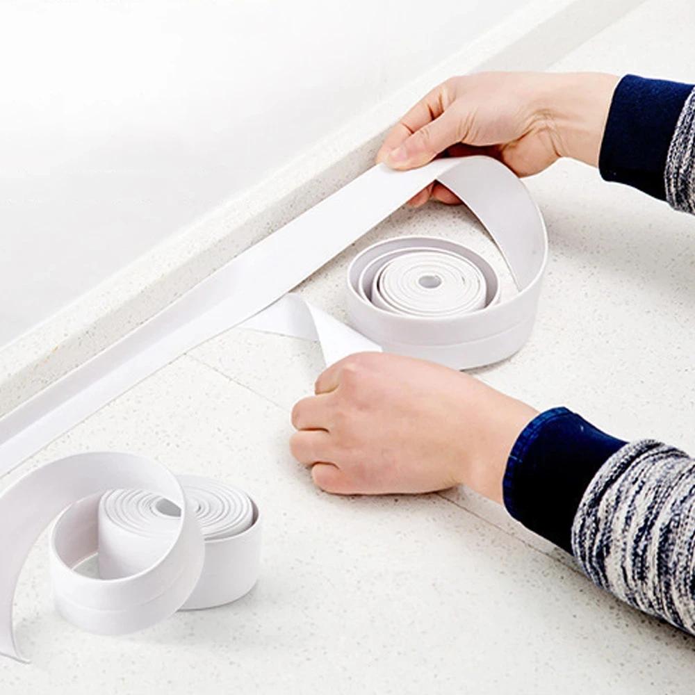 Kitchen Waterproof Accessories 3M Home Bathroom Waterproof Wall Sticker Sealing Tape PVC Adhesive Sealing Tape Sink Edge Tape