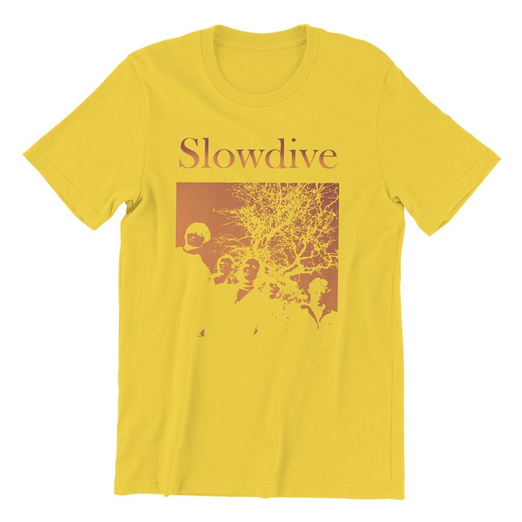 Мужская футболка Slowdive Tour 90-х Хлопковые топы Повседневная футболка с коротким рукавом и круглым вырезом Классические футболки