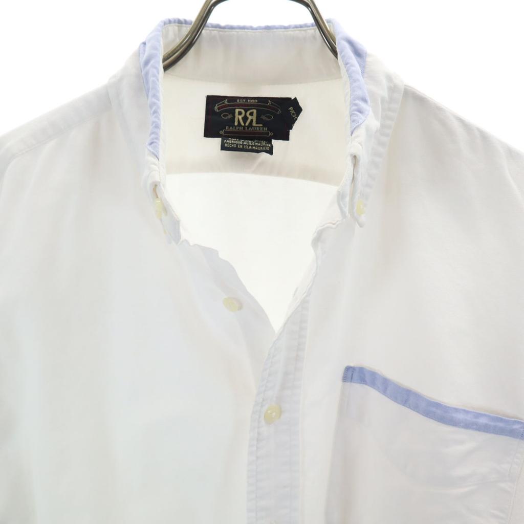 RRL 90-е годы Старая бирка с инициалами красная 3 звезды Рубашка с длинным рукавом на пуговицах S белая Мужская Б/У