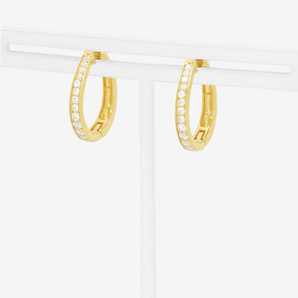 ESTELLE [Official] Women's Silver Earrings with Yellow Gold Plated Cubic Zirconia (Product Code: 0776-0068-0000-0000)