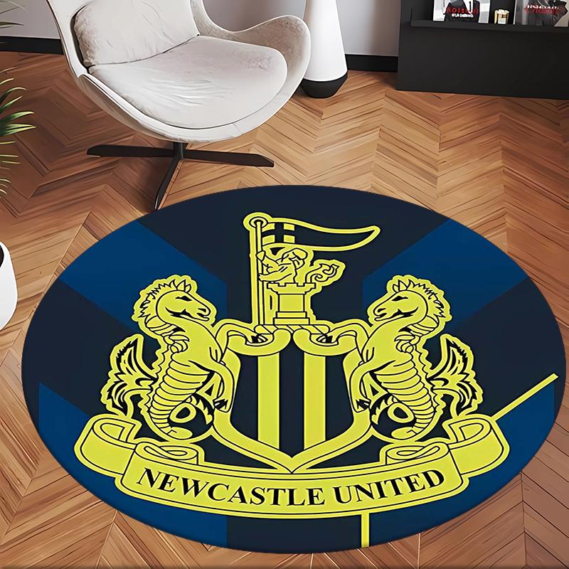 Newcastle Unite (14) Round Office Rug Decorative Floor Rug for Office Bedroom Living Room and Home Space