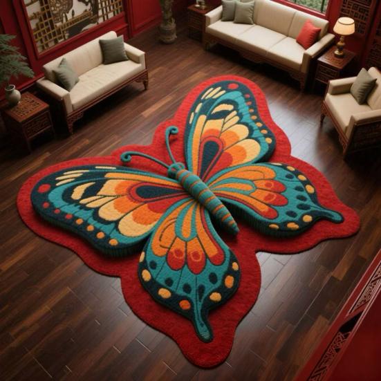 Коврик для пола Бабочка Впитывающий Коврик для ванной Нескользящий Декоративный Коврик Бабочка для Душа Спальни Гостиной Балкона Прихожей