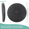 Black Round Silicone Rubber Drink Coasters (Set of 60) Non-Slip Perfect for Homes & Bars