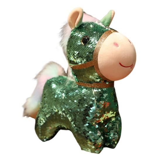 Sequin Horse Doll National Style Fabric Auspicious Meaning Zodiac Horse Theme Doll Traditional Crafted Pony Toy