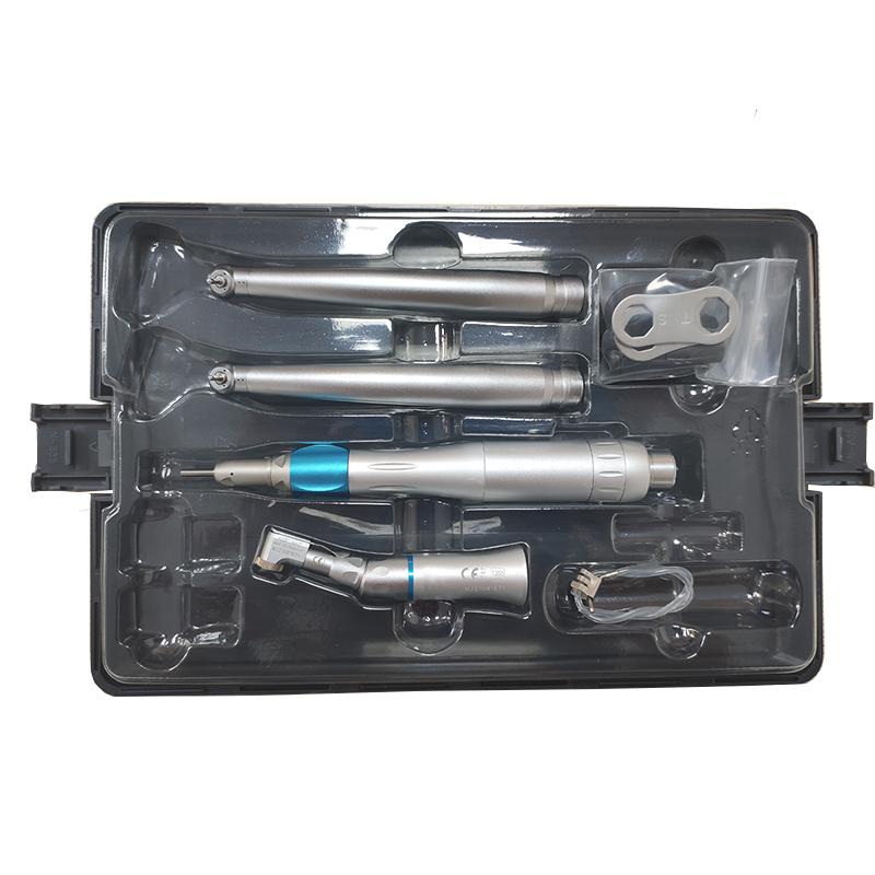 Dental LED High & Low Speed Handpiece Kit Straight Contra Angle Air Turbine 2/4 Hole M4 / B2 Whole Set