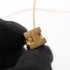 Used HERMES Cardue Ash H-cube Necklace Gold Plated Gold Used
