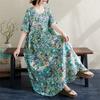 2025 Summer Women Plus Size Loose Dress Bohemian Casual Long Vintage Dress New Oversized