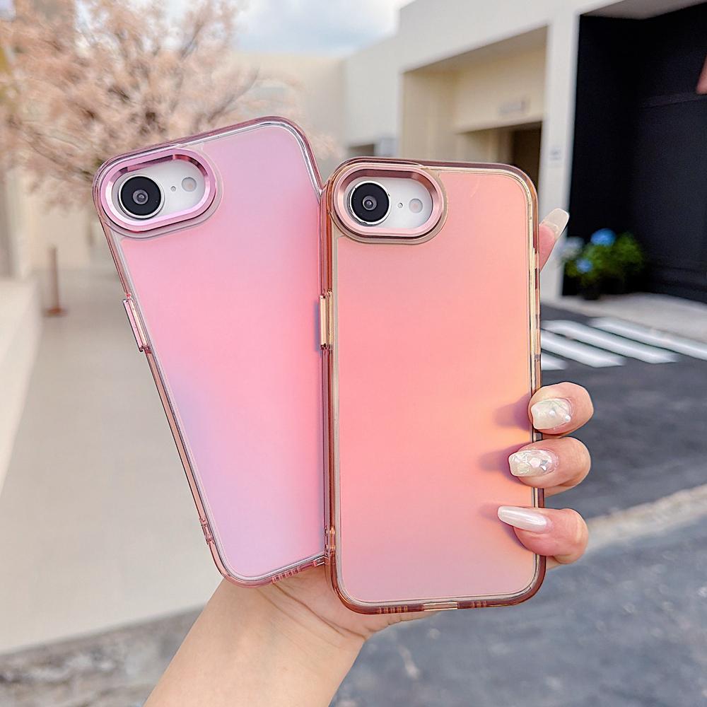 KEYSION Модный Лазерный Градиентный Цветной Чехол для Телефона для iPhone 17e 16e Мягкий TPU+PC Ударопрочная Задняя Крышка для iPhone 16e 17e 2026