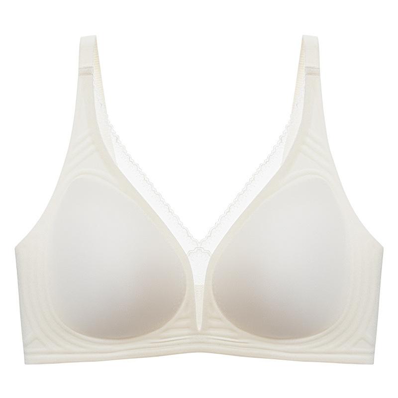 Seamless Lingerie Women's Semi-fixed Cup Gathering Bra for Breast Retraction and Anti-sagging Thin Design Without Underwire Push Up Bra
