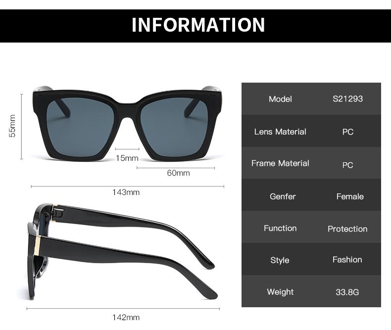 3 шт. Винтажные квадратные солнцезащитные очки Мужские Женские Ретро Бренд Черные Солнцезащитные очки Унисекс Популярные Оттенки Женские Высококачественные Очки