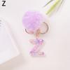 Adorable Glitter Initial Keychain Sparkling Resin Alphabet Pendant With Fluffy Letter Charm For Girls Bags Backpacks Accessories