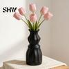 Creative Interior Decoration 3D Printed Flower Vase, Modern Decorative Minimalist Container, Artistic Vase with Flowing Light Floral Arrangement