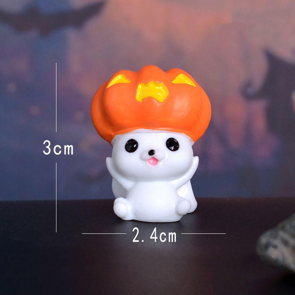 Pumpkin Black Cat Halloween Rabbit Ghost Figurines Micro Figurine Ornaments  Garden Outdoor Decor
